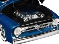 1956 Ford F-100 Pickup Truck Blue Metallic Limited Edition to 6650 pieces Worldwide 1/24 Diecast Model Car by M2 Machines