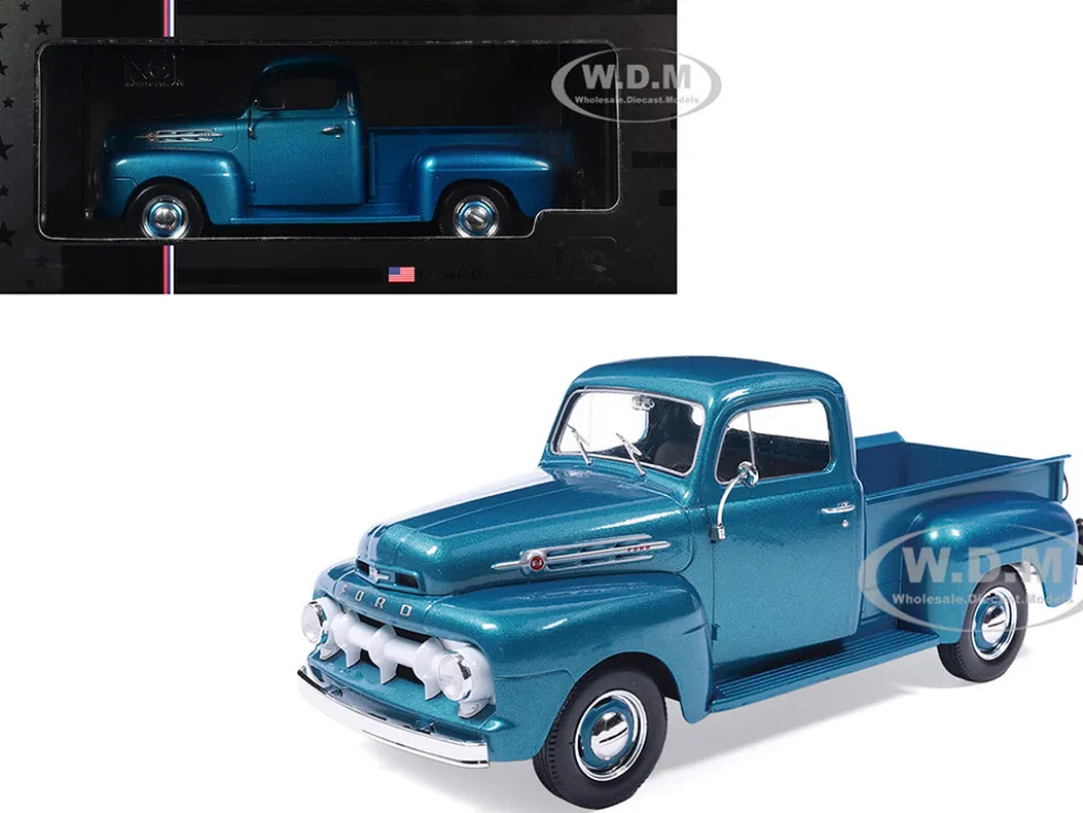 1952 Ford F1 Pickup Truck Blue Metallic 1/24 Diecast Model by IXO Models