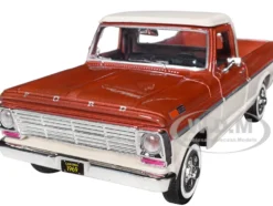 1969 Ford F 100 Pickup Truck Brown Metallic and Cream Timeless Legends 1/24 Diecast Model Car Motormax 79315brcrm