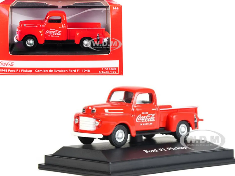 1948 Ford F1 Pickup Truck Coca Cola Red 1/72 Diecast Model Car Motor City Classics 472001