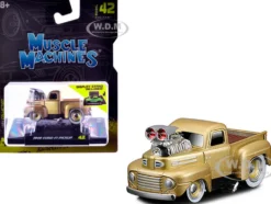 1949 Ford F1 Pickup Truck Gold Metallic 1/64 Diecast Model Car by Muscle Machines