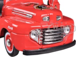 1948 Ford F-1 Pickup Truck Harley Davidson Fire With 1936 El Knucklehead Harley Davidson Motorcycle 1/24 Diecast Model Maisto 32191