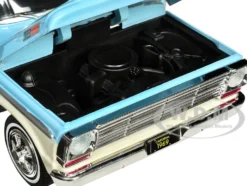 1969 Ford F 100 Pickup Truck Light Blue and Cream Timeless Legends Series 1/24 Diecast Model Car Motormax 79315LTBL