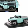 1956 Ford F-100 Pickup Truck Light Blue and Black Limited Edition to 6250 pieces Worldwide 1/24 Diecast Model Car by M2 Machines