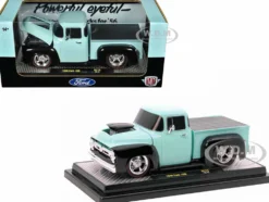 1956 Ford F-100 Pickup Truck Light Blue and Black Limited Edition to 6250 pieces Worldwide 1/24 Diecast Model Car by M2 Machines