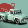 1956 Ford F-100 Pickup Truck Light Green "Collection" Series 1/64 Diecast Model Car by Majorette