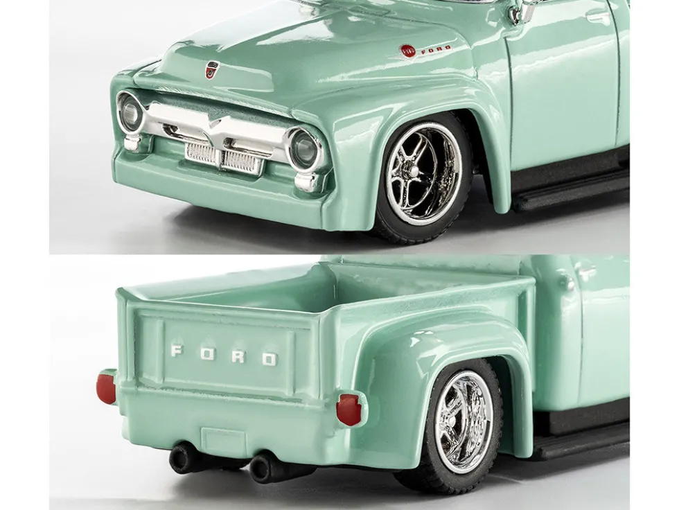 1956 Ford F-100 Pickup Truck Light Green "Collection" Series 1/64 Diecast Model Car by Majorette