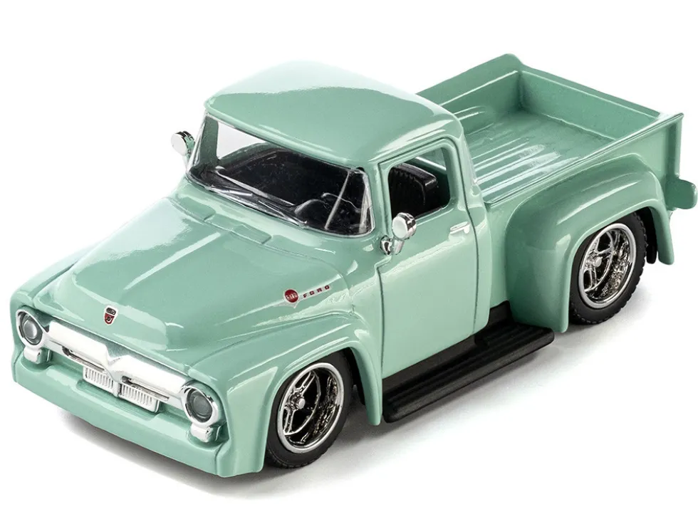 1956 Ford F-100 Pickup Truck Light Green "Collection" Series 1/64 Diecast Model Car by Majorette