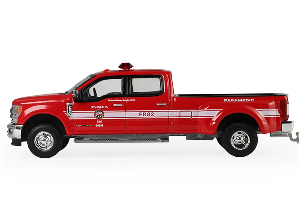 2018 Ford F-350 Pickup Truck "Los Angeles Fire Department" Red with White Stripes "Fire & Rescue" Series #5 1/64 Diecast Model Car by Greenlight