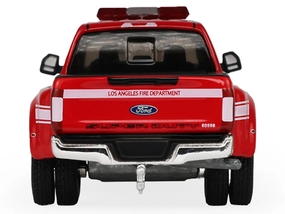2018 Ford F-350 Pickup Truck "Los Angeles Fire Department" Red with White Stripes "Fire & Rescue" Series #5 1/64 Diecast Model Car by Greenlight