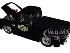 1956 Ford F 100 Pickup Truck Matt Black Lunati Bootlegger Limited Edition to 6550 pieces Worldwide 1/24 Diecast Model Car M2 Machines 40300-99A