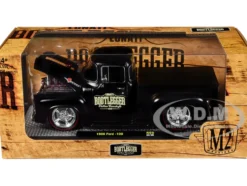 1956 Ford F 100 Pickup Truck Matt Black Lunati Bootlegger Limited Edition to 6550 pieces Worldwide 1/24 Diecast Model Car M2 Machines 40300-99A