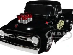1956 Ford F 100 Pickup Truck Matt Black Lunati Bootlegger Limited Edition to 6550 pieces Worldwide 1/24 Diecast Model Car M2 Machines 40300-99A
