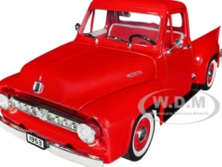 1953 Ford F-100 Pickup Truck Red 1/18 Diecast Model Car Road Signature 92148