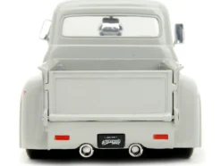 1956 Ford F-100 Pickup Truck Tan and Gray Metallic and Guile Diecast Figure Street Fighter Video Game Anime Hollywood Rides Series 1/24 Diecast Model Car Jada 34373