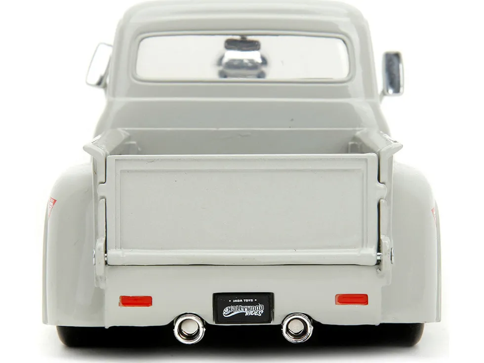 1956 Ford F-100 Pickup Truck Tan and Gray Metallic and Guile Diecast Figure Street Fighter Video Game Anime Hollywood Rides Series 1/24 Diecast Model Car Jada 34373