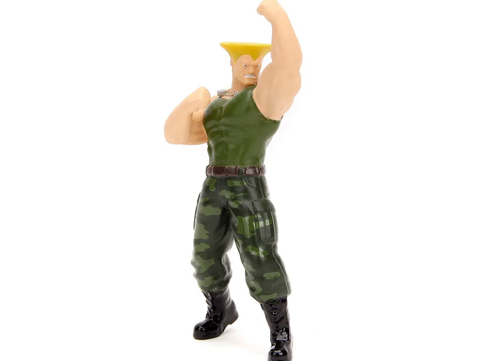1956 Ford F-100 Pickup Truck Tan and Gray Metallic and Guile Diecast Figure Street Fighter Video Game Anime Hollywood Rides Series 1/24 Diecast Model Car Jada 34373