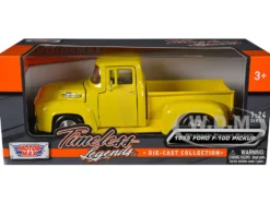 1955 Ford F-100 Pickup Truck Yellow 1/24 Diecast Model Car Motormax 79341