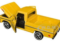 1972 Ford F 100 Pickup Truck Yellow Timeless Legends Series 1/24 Diecast Model Car Motormax 79384Y