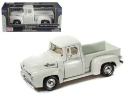 1956 Ford F-100 Pickup White 1/24 Diecast Car Model Motormax 73235