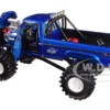 1974 Ford F-250 Ranger XLT Monster Truck 48-Inch Tires Blue Metallic Midwest Four Wheel Drive Center Kings of Crunch Series 1/18 Diecast Model Car Greenlight 13605