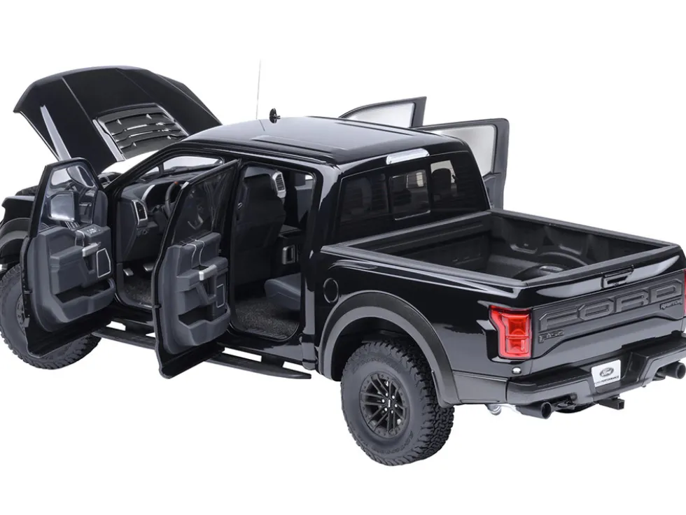 2019 Ford F-150 Raptor Pickup Truck Agate Black 1/18 Model Car by Autoart