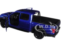 2017 Ford F-150 Raptor Pickup Truck Blue Black Wheels 1/27 Diecast Model Car Motormax 79344