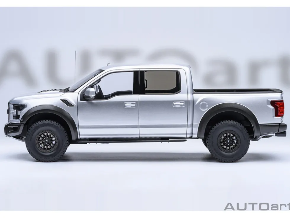 2019 Ford F-150 Raptor Pickup Truck Ingot Silver 1/18 Model Car by Autoart