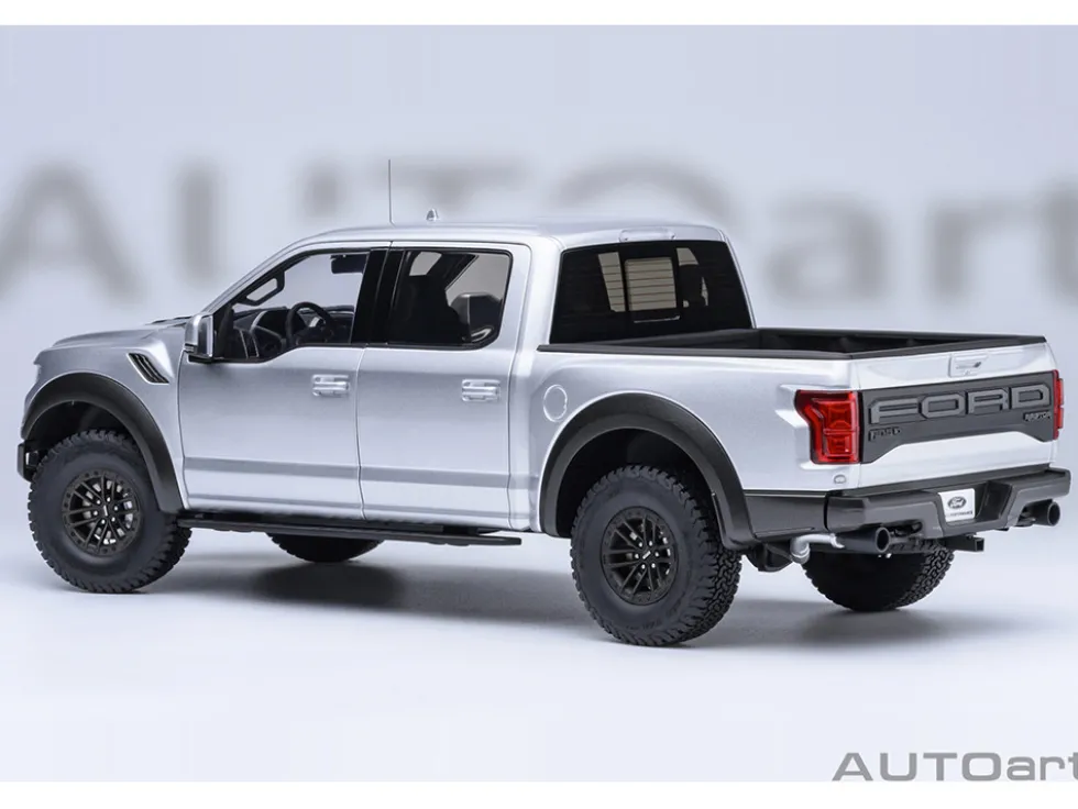 2019 Ford F-150 Raptor Pickup Truck Ingot Silver 1/18 Model Car by Autoart
