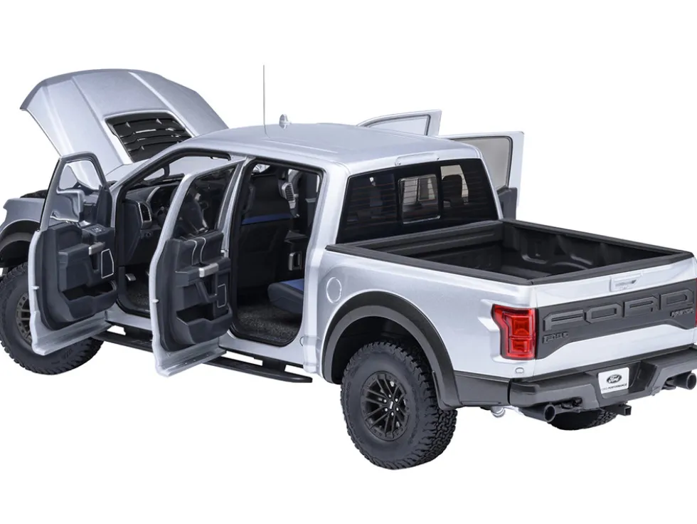 2019 Ford F-150 Raptor Pickup Truck Ingot Silver 1/18 Model Car by Autoart