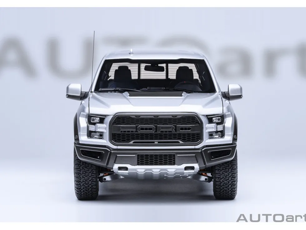 2019 Ford F-150 Raptor Pickup Truck Ingot Silver 1/18 Model Car by Autoart