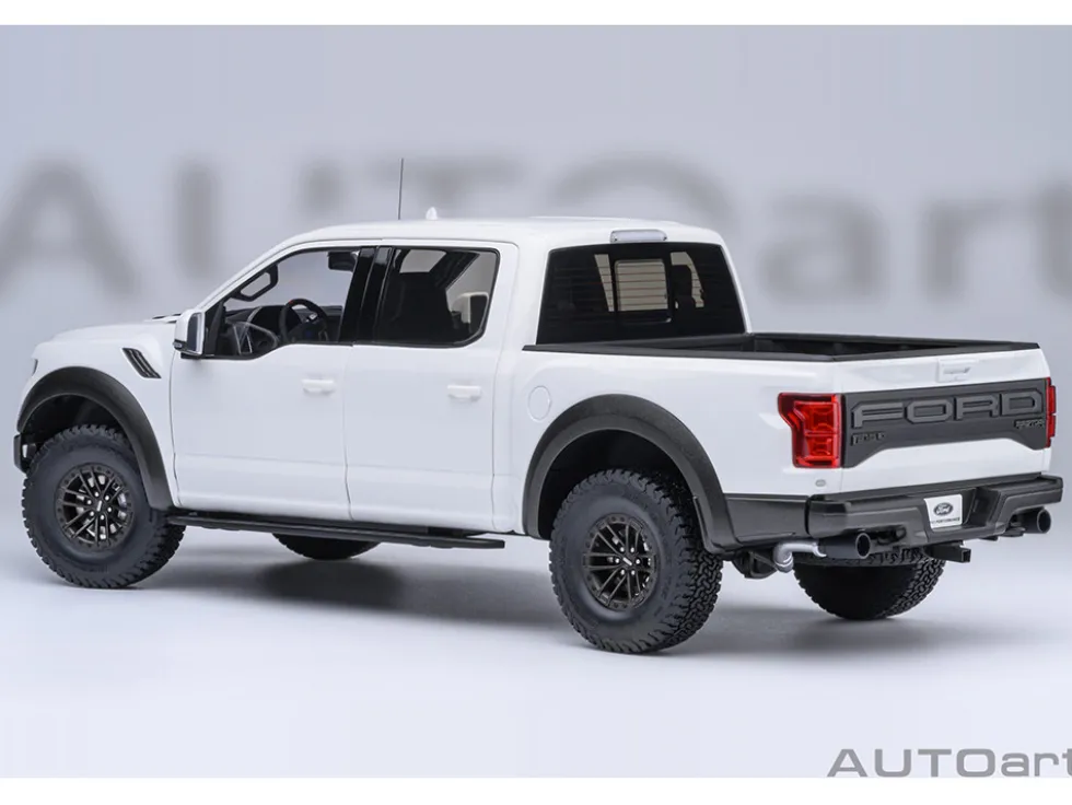 2019 Ford F-150 Raptor Pickup Truck Oxford White 1/18 Model Car by Autoart