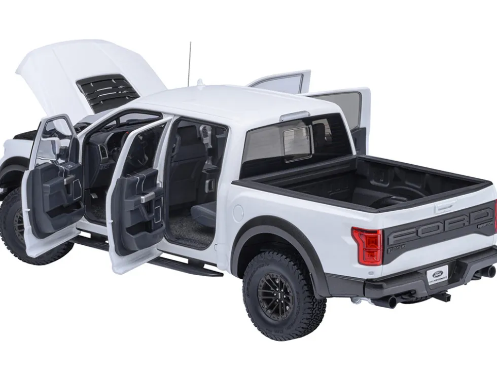 2019 Ford F-150 Raptor Pickup Truck Oxford White 1/18 Model Car by Autoart