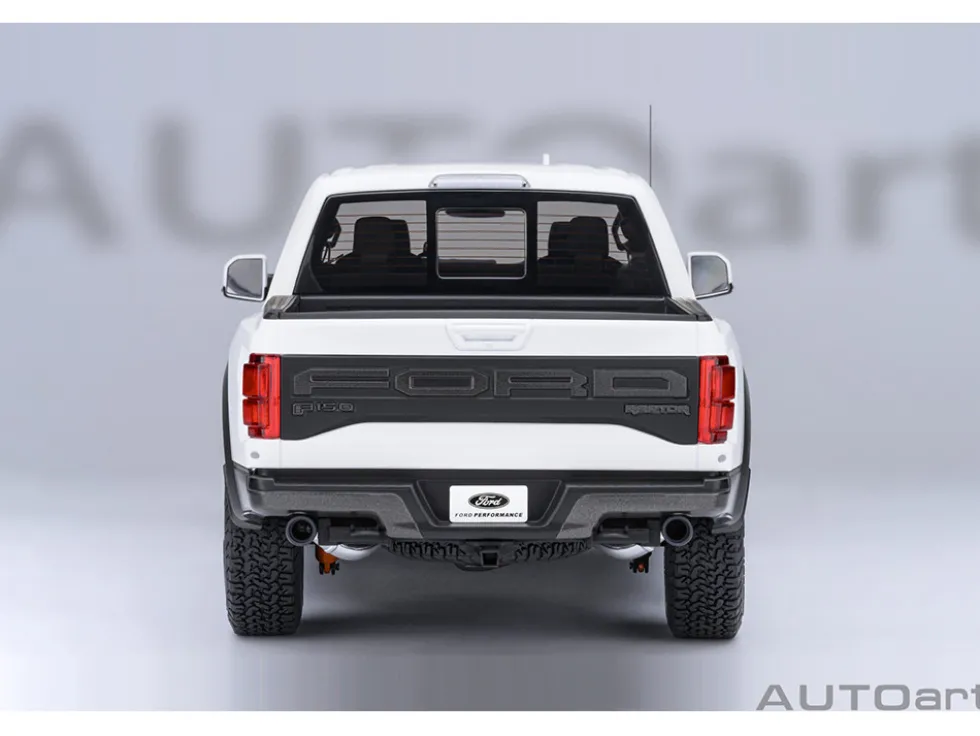 2019 Ford F-150 Raptor Pickup Truck Oxford White 1/18 Model Car by Autoart