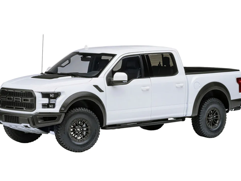 2019 Ford F-150 Raptor Pickup Truck Oxford White 1/18 Model Car by Autoart