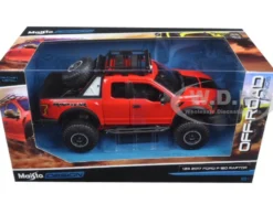 2017 Ford F-150 Raptor Pickup Truck Red Off Road Kings 1/24 Diecast Model Car Maisto 32521
