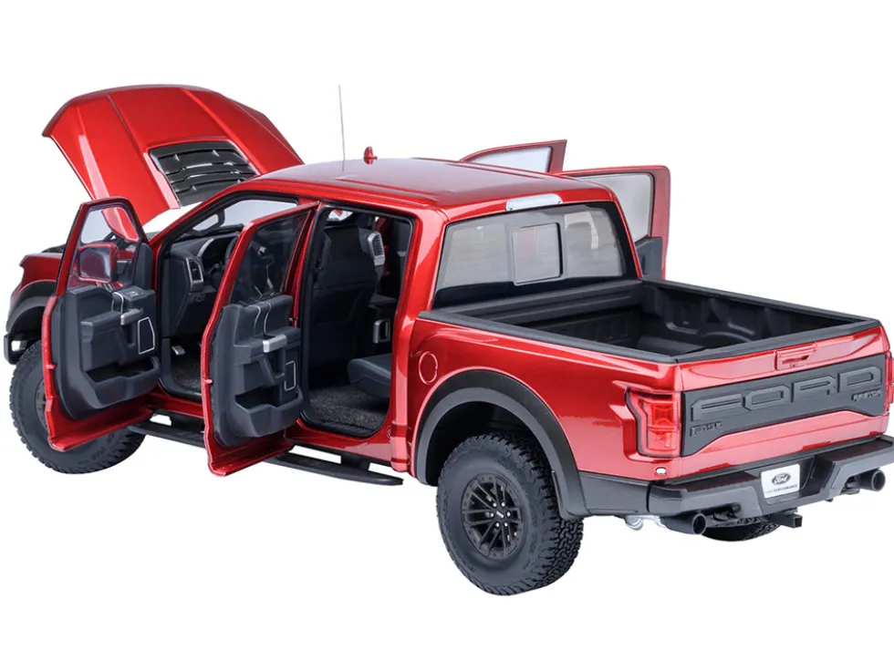 2019 Ford F-150 Raptor Pickup Truck Ruby Red Metallic 1/18 Model Car by Autoart