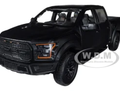 2017 Ford F-150 Raptor Pickup Truck Sunroof Matt Black Die-Cast Collection Series 1/24 Diecast Model Car Motormax 79344