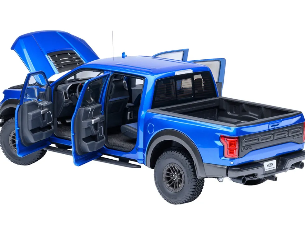 2019 Ford F-150 Raptor Pickup Truck Velocity Blue 1/18 Model Car by Autoart