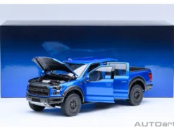 2019 Ford F-150 Raptor Pickup Truck Velocity Blue 1/18 Model Car by Autoart