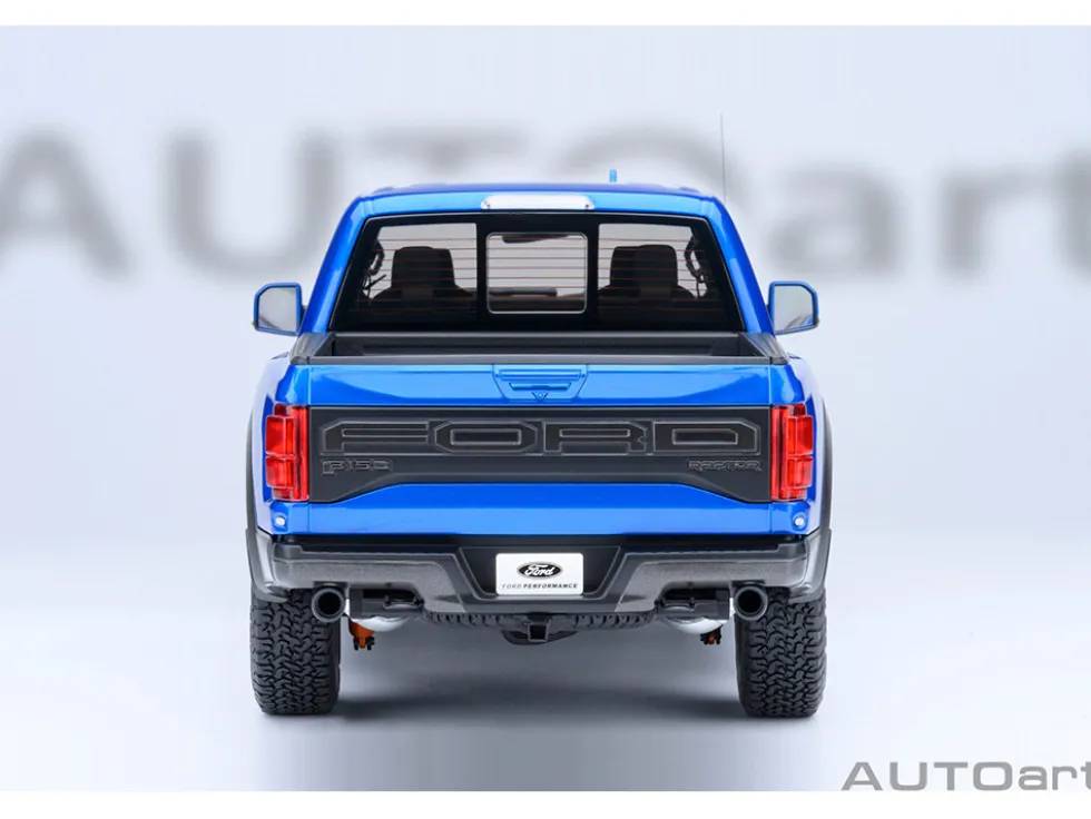 2019 Ford F-150 Raptor Pickup Truck Velocity Blue 1/18 Model Car by Autoart