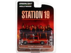 2018 Ford F-150 SuperCrew Red Seattle Fire Dept "Station 19" (2018) TV Series "Hollywood Series" Release 36 1/64 Diecast Model Car Greenlight 44960F