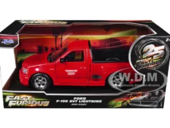 Ford F-150 SVT Lightning Pickup Truck Red "The Fast and the Furious" (2001) Movie "25 Years of Fast & Furious" Series 1/24 Diecast Model Car by Jada