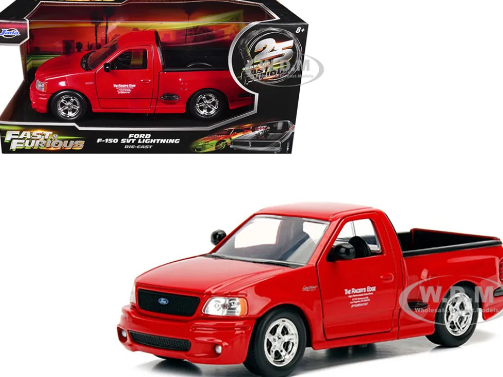 Ford F-150 SVT Lightning Pickup Truck Red "The Fast and the Furious" (2001) Movie "25 Years of Fast & Furious" Series 1/24 Diecast Model Car by Jada