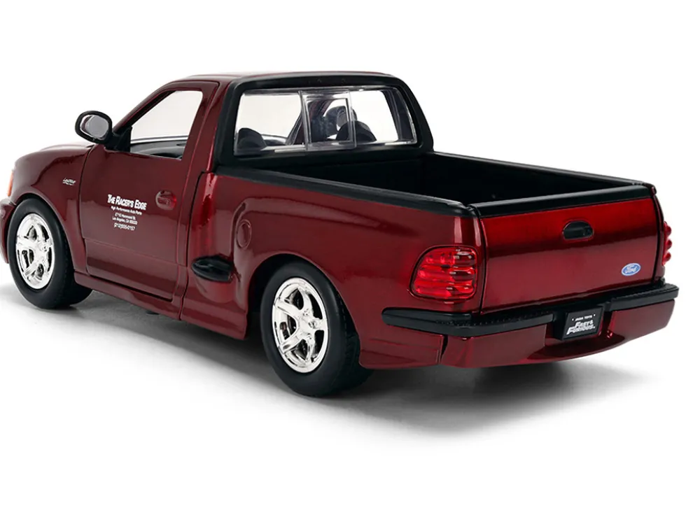 Ford F-150 SVT Lightning Pickup Truck Red Color Brush Finish "The Fast and the Furious" (2001) Movie "25 Years of Fast & Furious" Series 1/24 Diecast Model Car by Jada