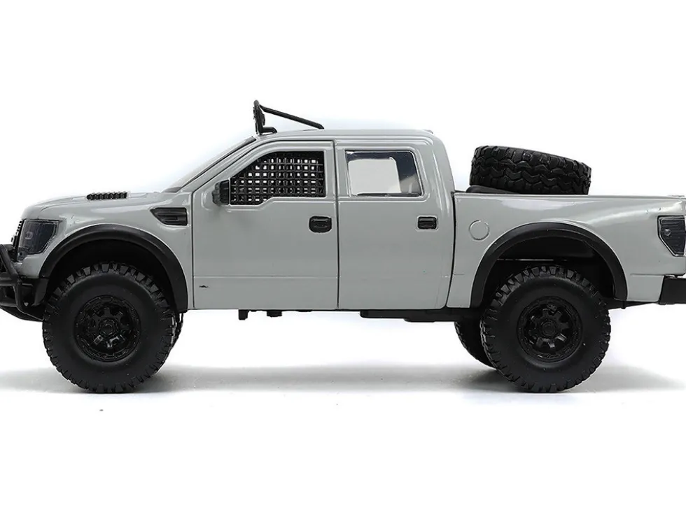 2011 Ford F-150 SVT Raptor Pickup Truck Light Gray with Extra Wheels "Just Trucks" Series 1/24 Diecast Model Car by Jada