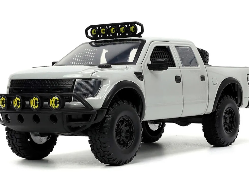 2011 Ford F-150 SVT Raptor Pickup Truck Light Gray with Extra Wheels "Just Trucks" Series 1/24 Diecast Model Car by Jada