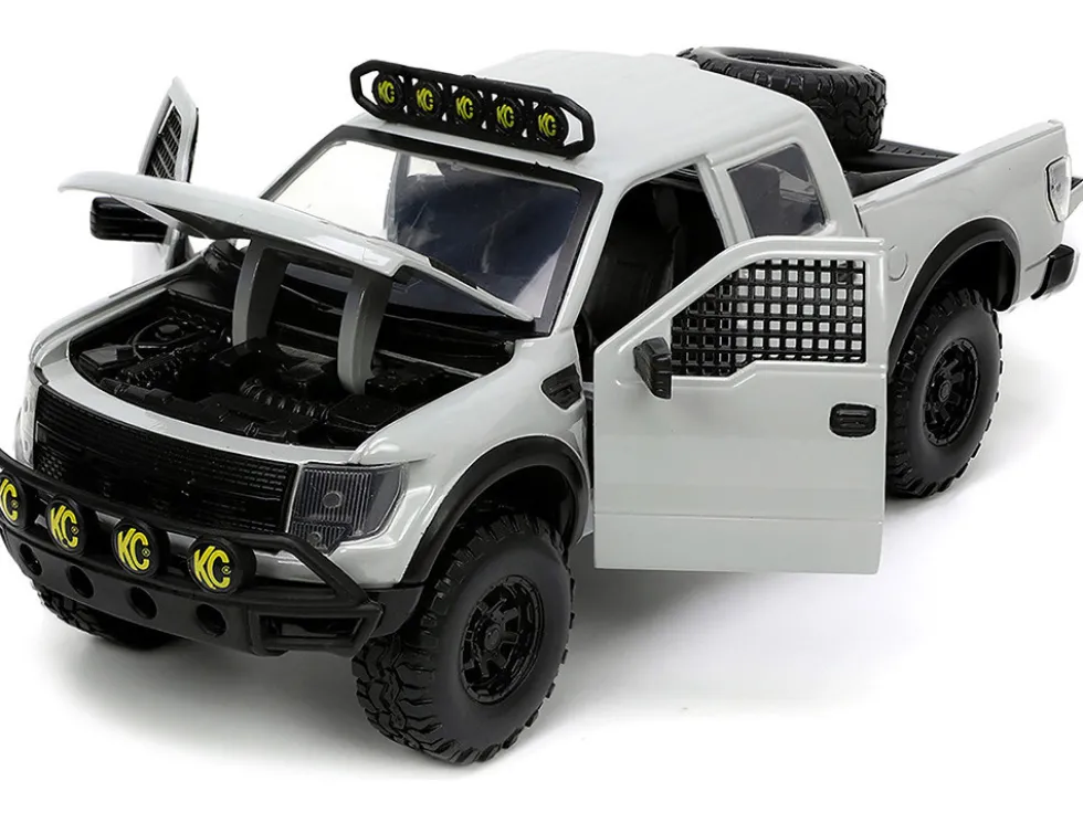 2011 Ford F-150 SVT Raptor Pickup Truck Light Gray with Extra Wheels "Just Trucks" Series 1/24 Diecast Model Car by Jada
