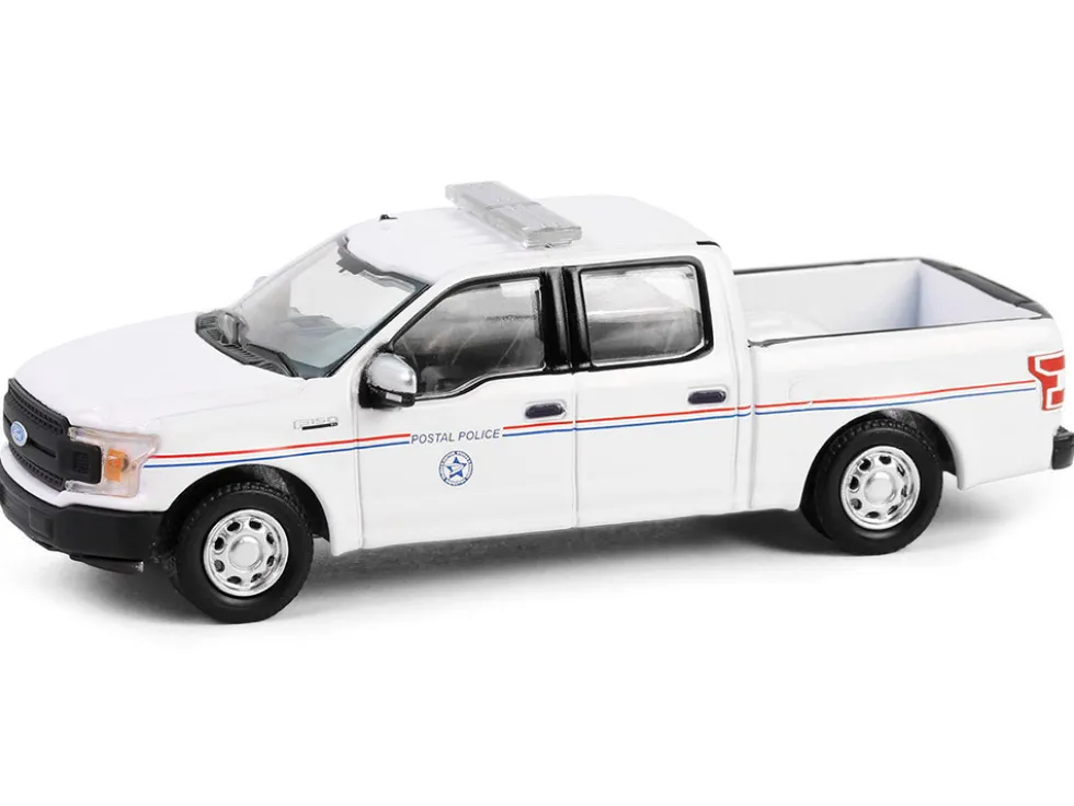 2020 Ford F-150 XL Pickup Truck "United States Postal Service (USPS) Postal Police" White with Red and Blue Stripes "Hobby Exclusive" Series 1/64 Diecast Model Car by Greenlight