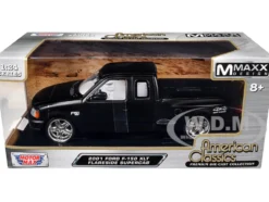 2001 Ford F-150 XLT Flareside Supercab Pickup Truck Matt Black with White Interior 